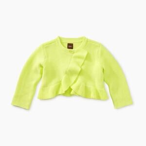 New Tea Collection Ruffle Baby Sweater Cardigan Size 9-12 Months